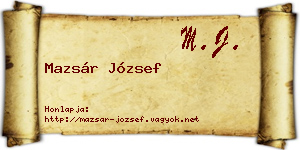 Mazsár József névjegykártya