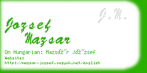 jozsef mazsar business card